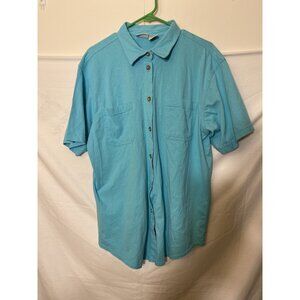 Capacity Men’s Button Up Shirt Turquoise Preppy Normcore  Medium M Casual
